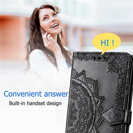 For Motorola Moto G75 5G Wallet Case Mandala Flower Leather Phone Cover Stand View