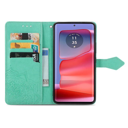 For Motorola Moto G75 5G Wallet Case Mandala Flower Leather Phone Cover Stand View