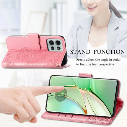 For Motorola Moto G75 5G Case PU Leather Wallet Phone Cover Butterfly Pattern