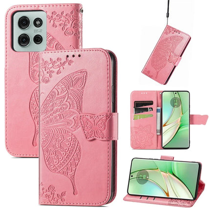 For Motorola Moto G75 5G Case PU Leather Wallet Phone Cover Butterfly Pattern