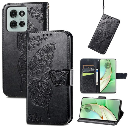 For Motorola Moto G75 5G Case PU Leather Wallet Phone Cover Butterfly Pattern