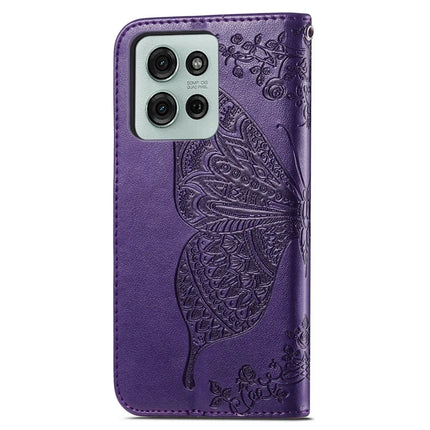 For Motorola Moto G75 5G Case PU Leather Wallet Phone Cover Butterfly Pattern