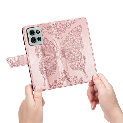 For Motorola Moto G75 5G Case PU Leather Wallet Phone Cover Butterfly Pattern