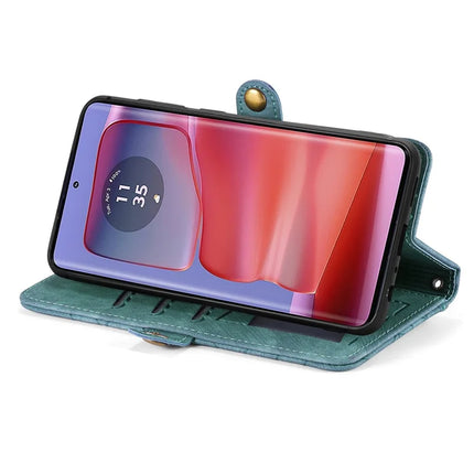 For Motorola Moto G75 5G Case Zipper Wallet Geometry Lines Leather Phone Cover