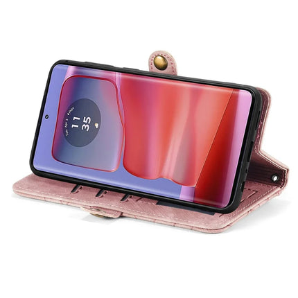 For Motorola Moto G75 5G Case Zipper Wallet Geometry Lines Leather Phone Cover