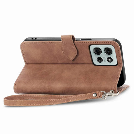For Motorola Moto G75 5G Zipper Wallet Case Flower Imprint PU Leather Phone Cover with Strap