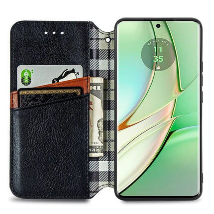 For Motorola Moto G75 5G PU Leather Case Rhombus Imprint Wallet Stand Phone Cover