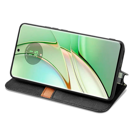 For Motorola Moto G75 5G PU Leather Case Rhombus Imprint Wallet Stand Phone Cover
