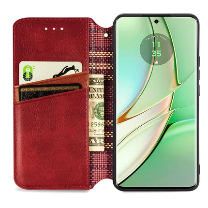 For Motorola Moto G75 5G PU Leather Case Rhombus Imprint Wallet Stand Phone Cover