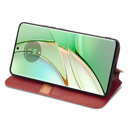 For Motorola Moto G75 5G PU Leather Case Rhombus Imprint Wallet Stand Phone Cover