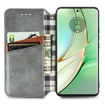 For Motorola Moto G75 5G PU Leather Case Rhombus Imprint Wallet Stand Phone Cover