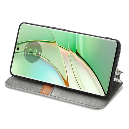 For Motorola Moto G75 5G PU Leather Case Rhombus Imprint Wallet Stand Phone Cover
