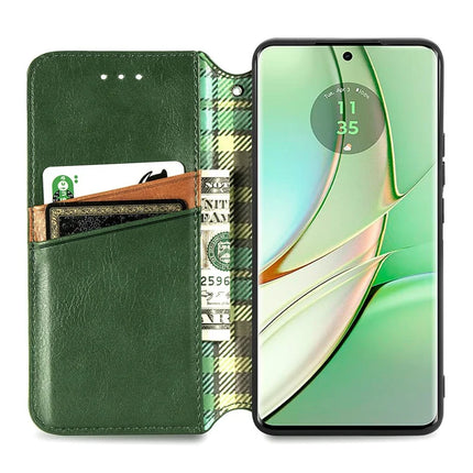 For Motorola Moto G75 5G PU Leather Case Rhombus Imprint Wallet Stand Phone Cover