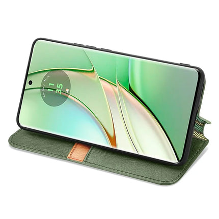 For Motorola Moto G75 5G PU Leather Case Rhombus Imprint Wallet Stand Phone Cover