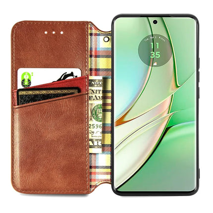 For Motorola Moto G75 5G PU Leather Case Rhombus Imprint Wallet Stand Phone Cover