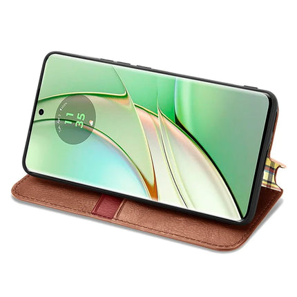 For Motorola Moto G75 5G PU Leather Case Rhombus Imprint Wallet Stand Phone Cover