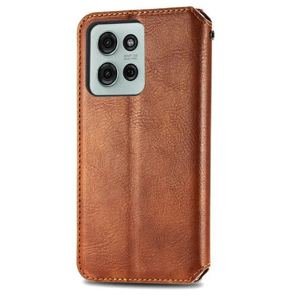 For Motorola Moto G75 5G PU Leather Case Rhombus Imprint Wallet Stand Phone Cover