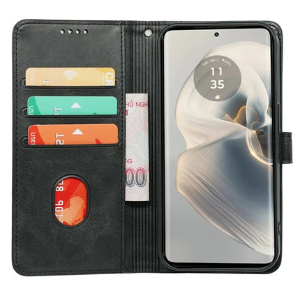 For Motorola Edge 50 Pro 5G Case Calf Texture Leather Stand Book Style Phone Cover