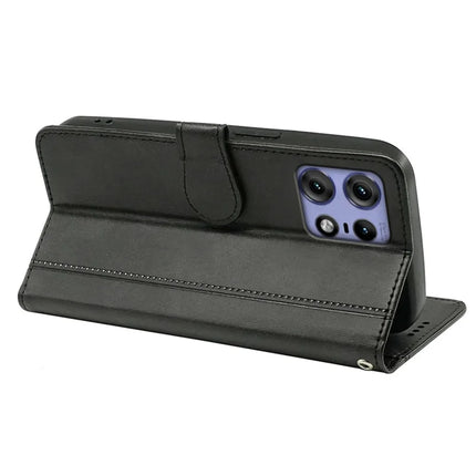 For Motorola Edge 50 Pro 5G Case Calf Texture Leather Stand Book Style Phone Cover