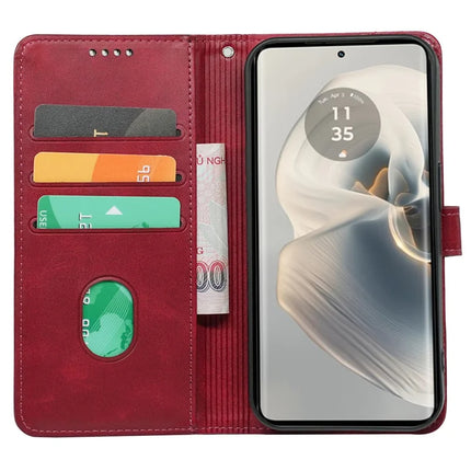 For Motorola Edge 50 Pro 5G Case Calf Texture Leather Stand Book Style Phone Cover