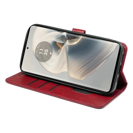 For Motorola Edge 50 Pro 5G Case Calf Texture Leather Stand Book Style Phone Cover