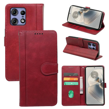 For Motorola Edge 50 Pro 5G Case Calf Texture Leather Stand Book Style Phone Cover