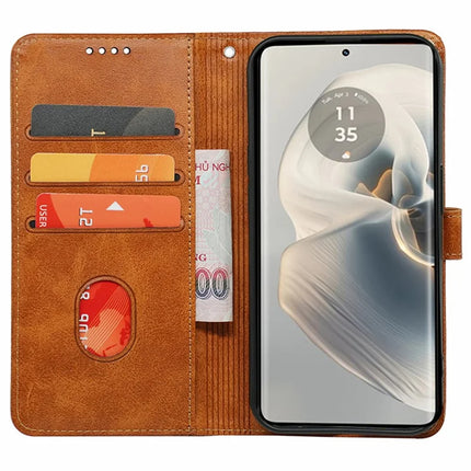 For Motorola Edge 50 Pro 5G Case Calf Texture Leather Stand Book Style Phone Cover
