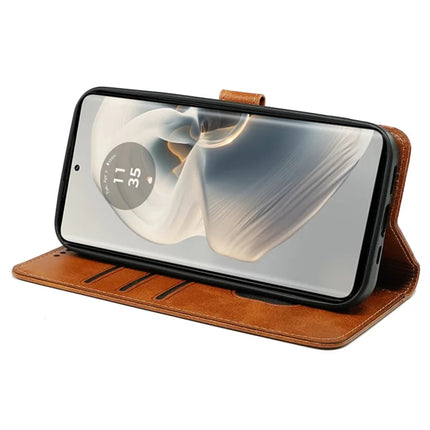 For Motorola Edge 50 Pro 5G Case Calf Texture Leather Stand Book Style Phone Cover