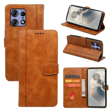 For Motorola Edge 50 Pro 5G Case Calf Texture Leather Stand Book Style Phone Cover