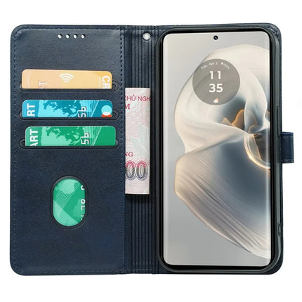 For Motorola Edge 50 Pro 5G Case Calf Texture Leather Stand Book Style Phone Cover