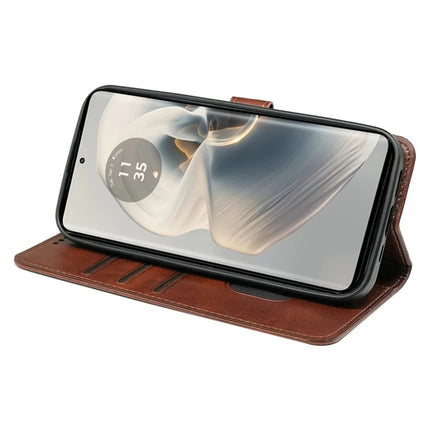 For Motorola Edge 50 Pro 5G Case Calf Texture Leather Stand Book Style Phone Cover
