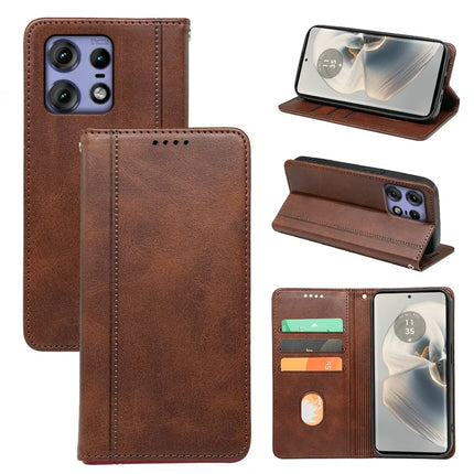 For Motorola Edge 50 Pro 5G Case Calf Texture Leather Stand Book Style Phone Cover