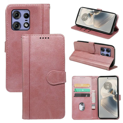 For Motorola Edge 50 Pro 5G Case Calf Texture Leather Stand Book Style Phone Cover