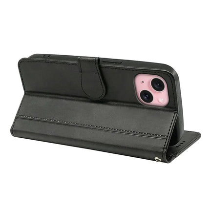For iPhone 14 Case Calf Texture Leather Stand Book Style Phone Cover