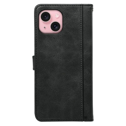 For iPhone 14 Case Calf Texture Leather Stand Book Style Phone Cover