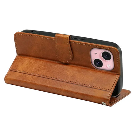 For iPhone 14 Case Calf Texture Leather Stand Book Style Phone Cover
