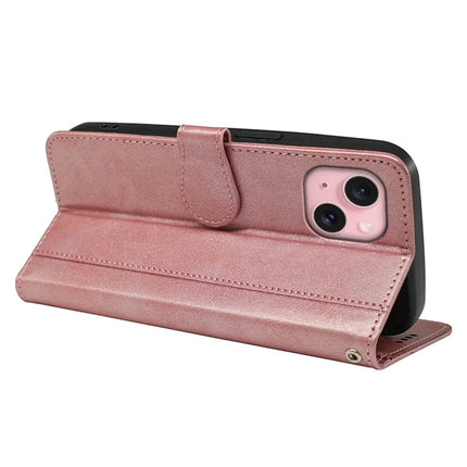 For iPhone 14 Case Calf Texture Leather Stand Book Style Phone Cover