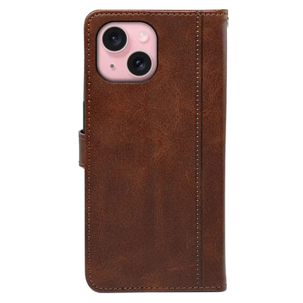 For iPhone 14 Case Calf Texture Leather Stand Book Style Phone Cover