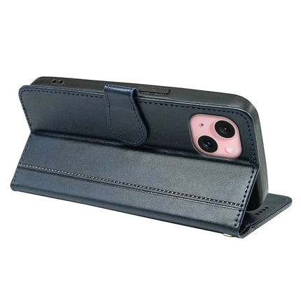 For iPhone 14 Case Calf Texture Leather Stand Book Style Phone Cover
