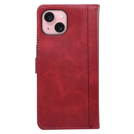 For iPhone 14 Case Calf Texture Leather Stand Book Style Phone Cover