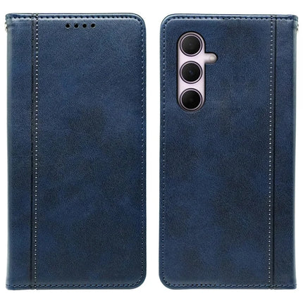 For Samsung Galaxy A16 5G  /  4G Case Hidden Magnetic Closure Calf Texture Leather Phone Cover - Blue