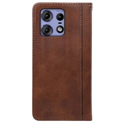 For Motorola Edge 50 Pro 5G Case Hidden Magnetic Closure Calf Texture Leather Phone Cover