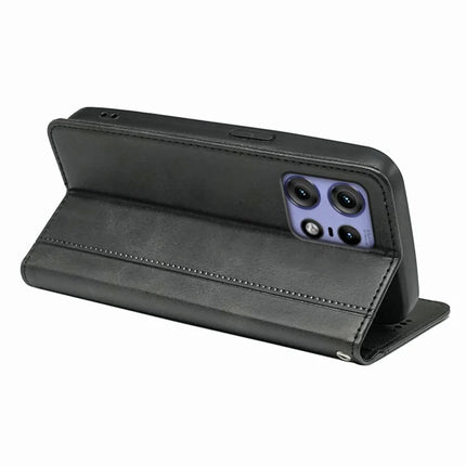 For Motorola Edge 50 Pro 5G Case Hidden Magnetic Closure Calf Texture Leather Phone Cover