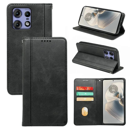 For Motorola Edge 50 Pro 5G Case Hidden Magnetic Closure Calf Texture Leather Phone Cover