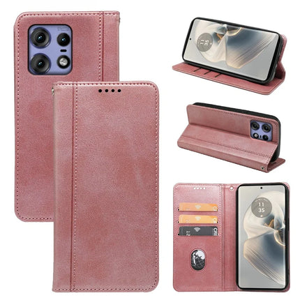 For Motorola Edge 50 Pro 5G Case Hidden Magnetic Closure Calf Texture Leather Phone Cover