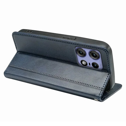 For Motorola Edge 50 Pro 5G Case Hidden Magnetic Closure Calf Texture Leather Phone Cover