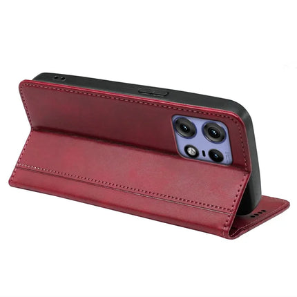 For Motorola Edge 50 Pro 5G Case Hidden Magnetic Closure Calf Texture Leather Phone Cover