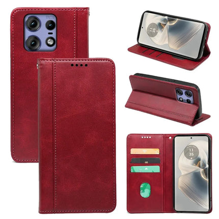For Motorola Edge 50 Pro 5G Case Hidden Magnetic Closure Calf Texture Leather Phone Cover