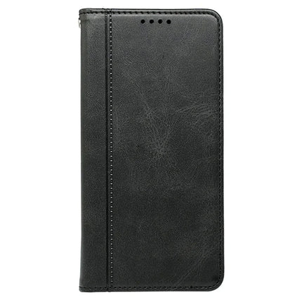 For iPhone 14 Case Hidden Magnetic Closure Calf Texture Leather Phone Cover