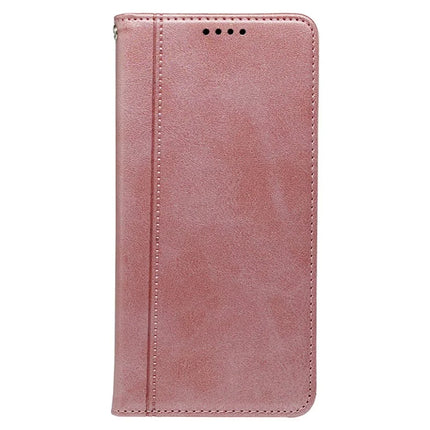 For iPhone 14 Case Hidden Magnetic Closure Calf Texture Leather Phone Cover